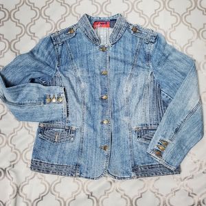 Vintage Mwah Jeans Jacket Plus Size 14/16 W Color Blue